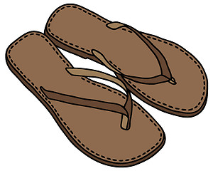 Image showing Leather low sandals