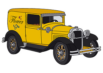 Image showing Vintage yellow van