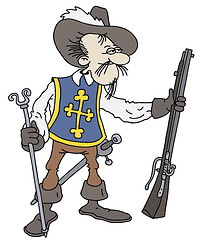Image showing Funny musketeer
