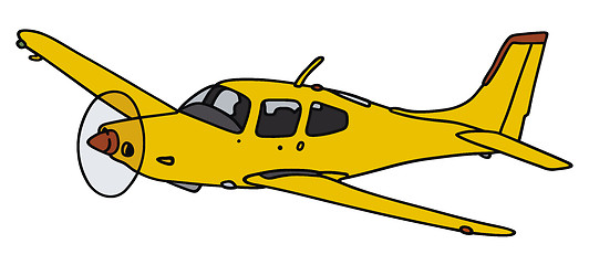 Image showing Yellow propeller airplane