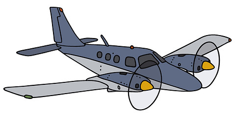 Image showing Small twin-engine airplane