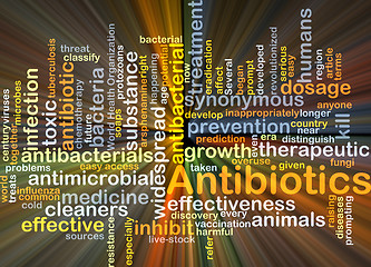 Image showing Antibiotics background concept glowing