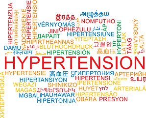Image showing Hypertension multilanguage wordcloud background concept