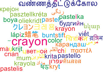 Image showing Crayon multilanguage wordcloud background concept