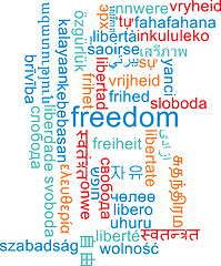 Image showing Freedom multilanguage wordcloud background concept