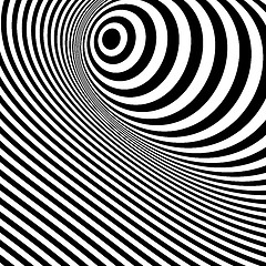 Image showing Black and white abstract striped background. Optical Art. 