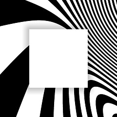 Image showing Black and white abstract striped background. Optical Art. 