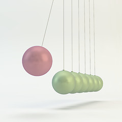 Image showing Newtons Cradle Vector Illustration. Business 3D Concept.