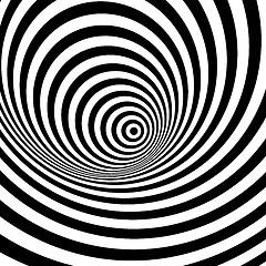 Image showing Black and white abstract striped background. Optical Art. 