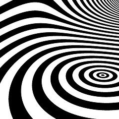 Image showing Black and white abstract striped background. Optical Art. 