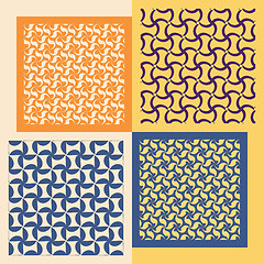 Image showing Set of four seamless patterns. Vintage geometric ornaments. 