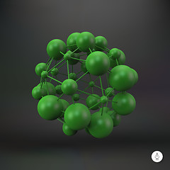 Image showing 3D Molecule structure background. Graphic design. 