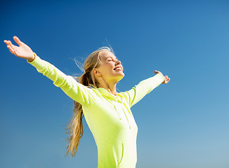 Image showing woman doing sports outdoors