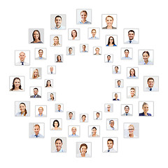 Image showing many business people portraits in circle