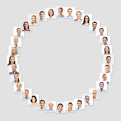 Image showing many business people portraits in circle