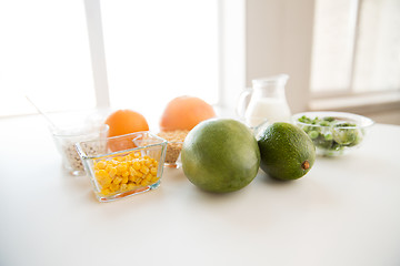 Image showing close up of food ingredients on table