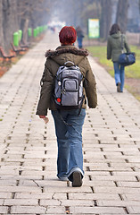 Image showing Teenage girl walking