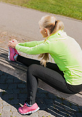 Image showing woman doing sports outdoors