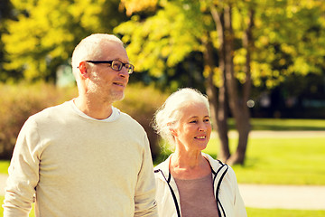 Image showing senior couple in city park