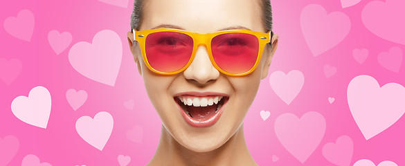 Image showing amazed teen girl in sunglasses