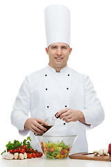 Image showing happy male chef cook cooking food