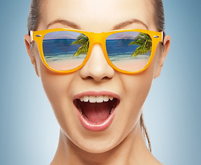 Image showing amazed girl in shades