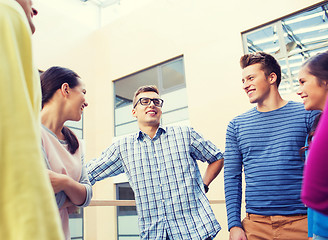 Image showing group of smiling students outdoors