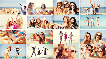 Image showing girls having fun on the beach