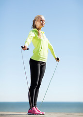 Image showing woman doing sports outdoors