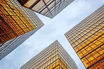 Image showing Yellow office building wall