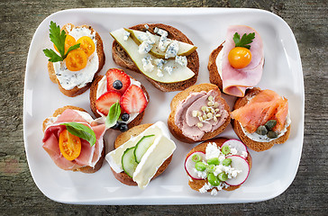 Image showing various bruschettas