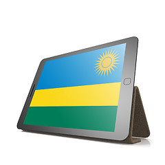 Image showing Tablet with Rwanda flag