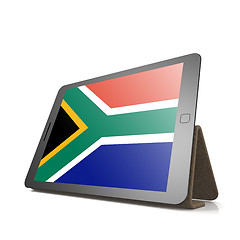 Image showing Tablet with South Africa flag