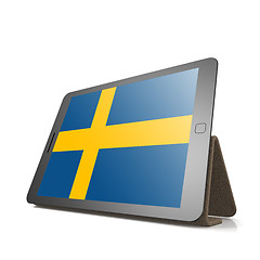 Image showing Tablet with Sweden flag