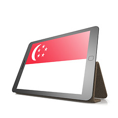 Image showing Tablet with Singapore flag