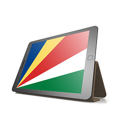 Image showing Tablet with Seychelles flag