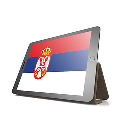 Image showing Tablet with Serbia flag