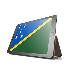 Image showing Tablet with Solomon Islands flag