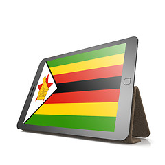 Image showing Tablet with Zimbabwe flag