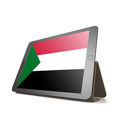 Image showing Tablet with Sudan flag