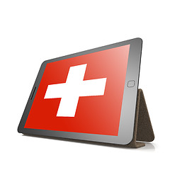 Image showing Tablet with Switzerland flag