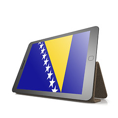 Image showing Tablet with Bosnia and Herzegovina flag