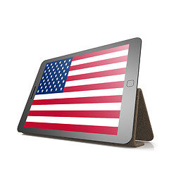 Image showing Tablet with United States flag