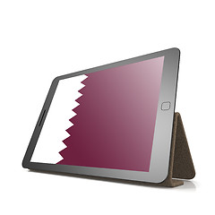 Image showing Tablet with Qatar flag