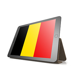 Image showing Tablet with Belgium flag