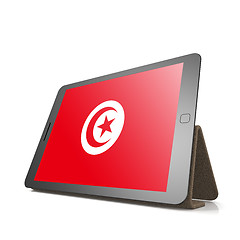 Image showing Tablet with Tunisia flag