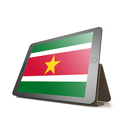 Image showing Tablet with Suriname flag