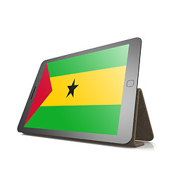 Image showing Tablet with Sao Tome and Principe flag