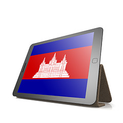 Image showing Tablet with Cambodia flag