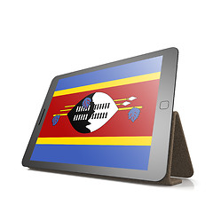 Image showing Tablet with Swaziland flag